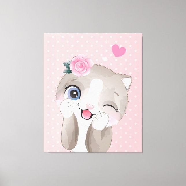 Cat Lover | Cute Little Kittens Canvas Print (Front)