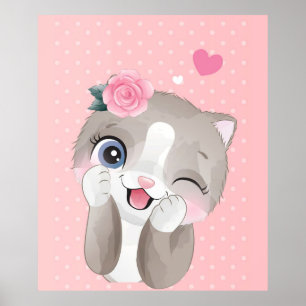 Cat Lover   Cute Little Kittens Poster