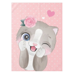 Cat Lover Cute Little Kittens Tablecloth