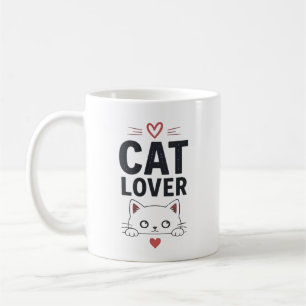 Cat Lover Cute Minimal Cat Illustration Design Coffee Mug
