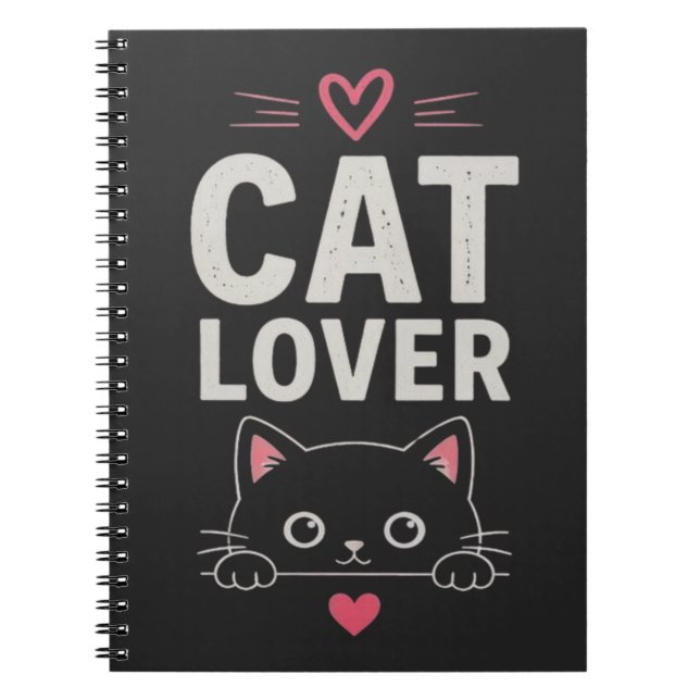 Cat Lover Cute Minimal Cat Illustration Design Notebook (Front)