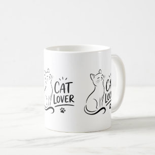 Cat Lover – Cute Minimalist Cat Coffee Mug