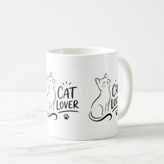 Cat Lover – Cute Minimalist Cat Coffee Mug