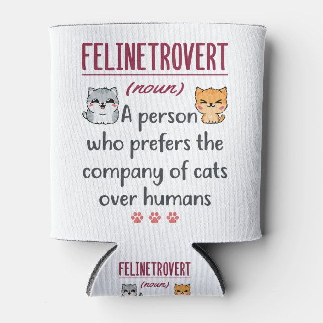Cat Lover Definition Funny Saying Introvert Can Cooler (Front)