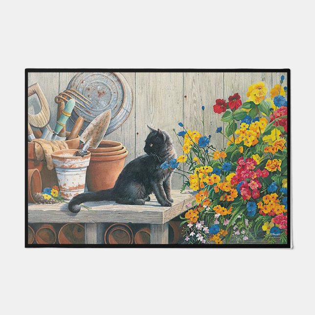 Cat Lover Doormat, Cat Welcome Mat, Cat Gift Doormat (Front)