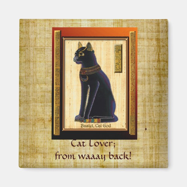 "CAT LOVER" Egyptian Bastet Cat Magnet (Front)