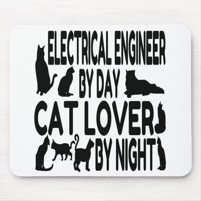 Cat Lover Electrical Engineer Mouse Mat (Front)