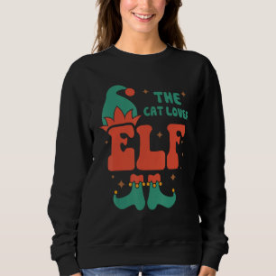 Cat Lover Elf Family Matching Christmas Pjs Funny Sweatshirt