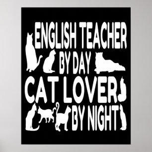 Cat Lover English Teacher Poster