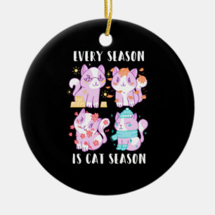 Cat Lover Every Season Is Cat Season Ceramic Tree Decoration