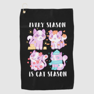 Cat Lover Every Season Is Cat Season Golf Towel