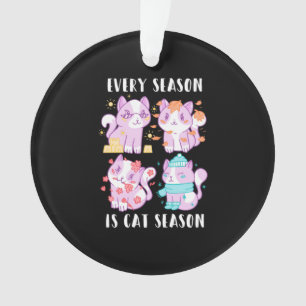 Cat Lover Every Season Is Cat Season Ornament