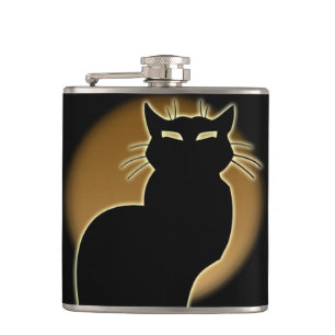 Cat Lover Flask Custom Cat Art Drink Flasks & Gift