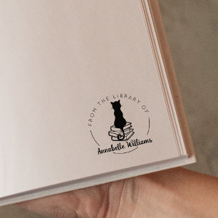 Cat Lover From the Library Of, Book  Rubber Stamp