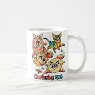 Cat Lover Fun Cat's Curious Quartet, Cat Cute PNG Coffee Mug
