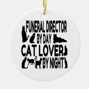 Cat Lover Funeral Director Ceramic Tree Decoration