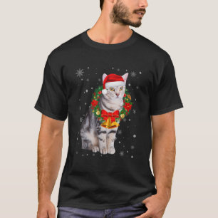 Cat Lover Funny American Shorthair Tree Christmas T-Shirt