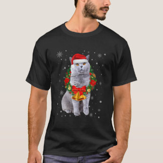 Cat Lover Funny British Shorthair Tree Christmas L T-Shirt