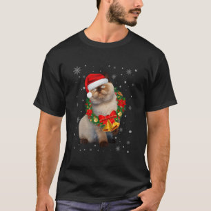 Cat Lover Funny Himalayan Tree Christmas Light T-Shirt