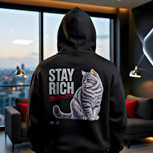 Cat Lover Funny Money Motivation Wealth Mindset Hoodie