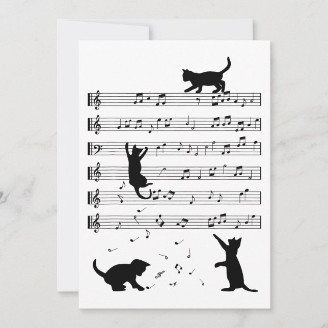 Cat Lover Funny Pianist Piano Lover  Holiday Card (Front)