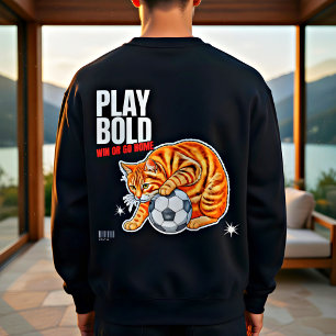 Cat Lover Funny Soccer Player Competitive Sports Sweatshirt