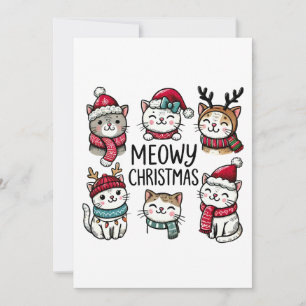 Cat Lover Gift Meowy Christmas Invitation