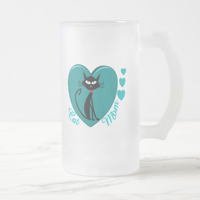 Cat Lover Gifts Frosted Glass Beer Mug (Right)