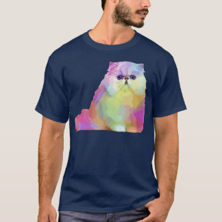 Cat Lover Gifts Persian Cat Womens Colorful Cat T-Shirt