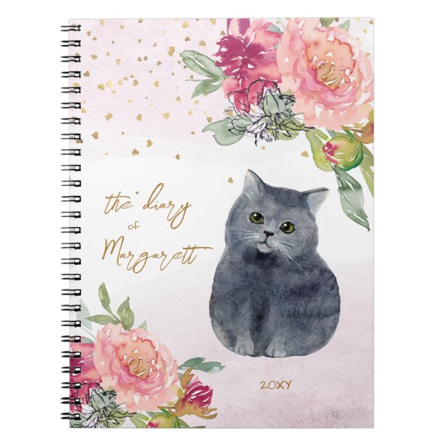 Cat Lover Girl Notebook (Front)