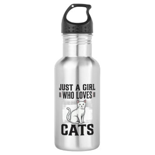 Cat Lover Girl Vintage Engraving Shirt Design_1 532 Ml Water Bottle