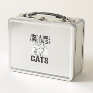 Cat Lover Girl Vintage Engraving Shirt Design_1 Metal Lunch Box