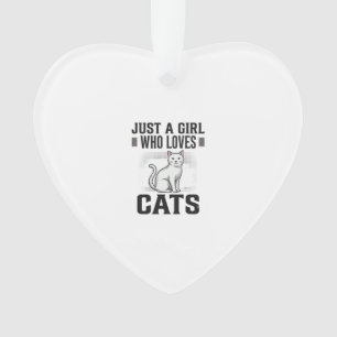 Cat Lover Girl Vintage Engraving Shirt Design_1 Ornament