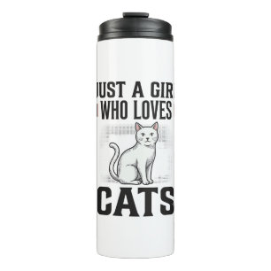 Cat Lover Girl Vintage Engraving Shirt Design_1 Thermal Tumbler