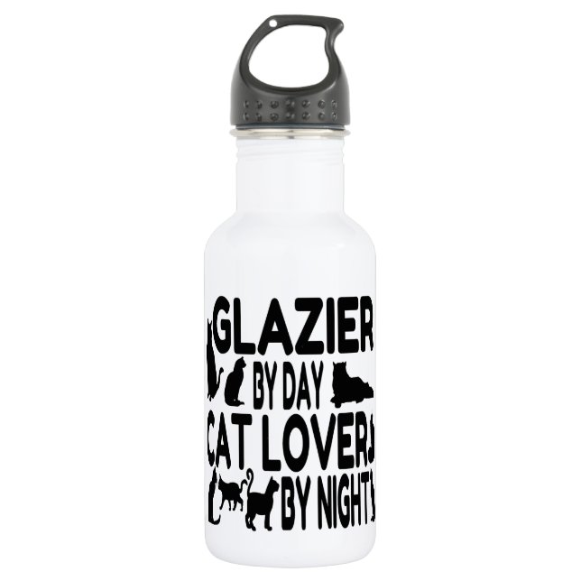 Cat Lover Glazier 532 Ml Water Bottle (Front)