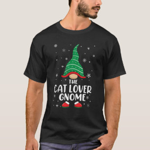 Cat Lover Gnome Matching Family Christmas Pyjamas T-Shirt