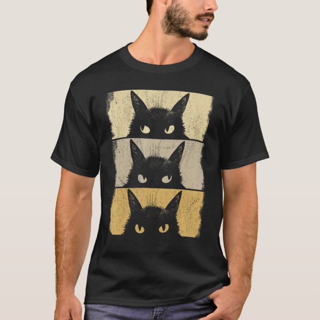 Cat Lover, Grumpy Black Kitten, Cat Mum, Cat Dad T-Shirt (Front)