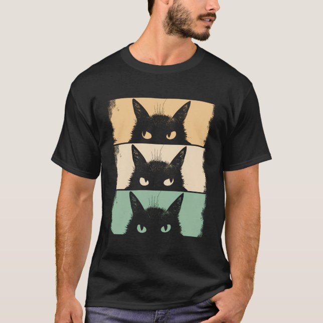 Cat Lover Grumpy Black Kitten Cat Mum Cat Dad T-Shirt (Front)