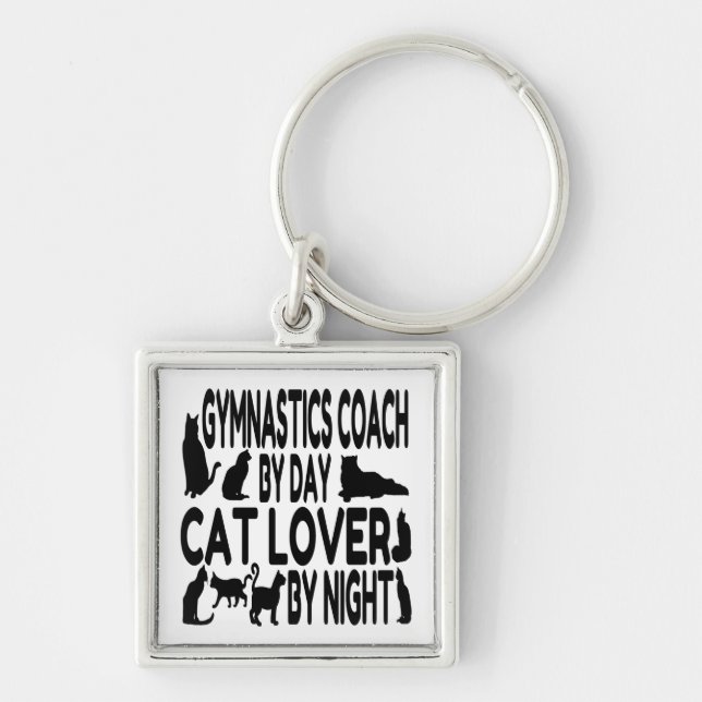 Cat Lover Gymnastics Coach Key Ring (Front)