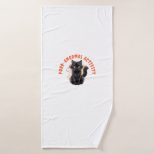 Cat Lover Halloween Purr-anormal Activity Spooky C Bath Towel