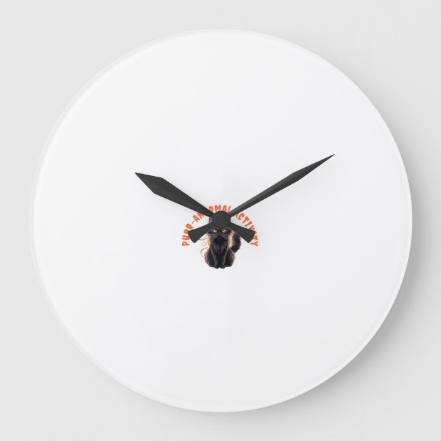 Cat Lover Halloween Purr-anormal Activity Spooky C Large Clock (Front)