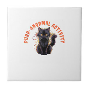 Cat Lover Halloween Purr-anormal Activity Spooky C Tile