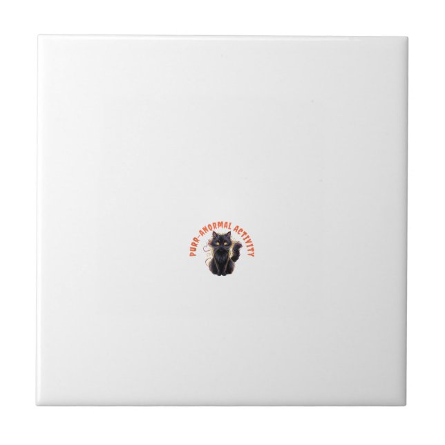 Cat Lover Halloween Purr-anormal Activity Spooky C Tile (Front)