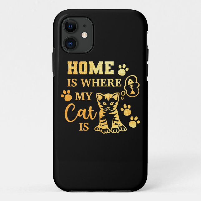 Cat Lover Home Is Where My Cat Is Case-Mate iPhone Case (Back)