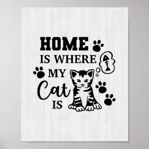 Cat Lover Home Is Where My Cat Is Poster