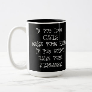 Cat Lover Humour Two-Tone Coffee Mug