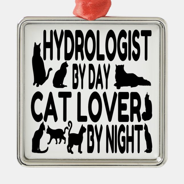 Cat Lover Hydrologist Metal Tree Decoration (Front)