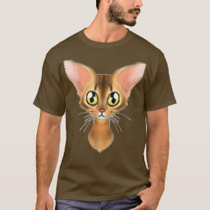 Cat Lover I Cat Face I Abyssinian Cat T-Shirt