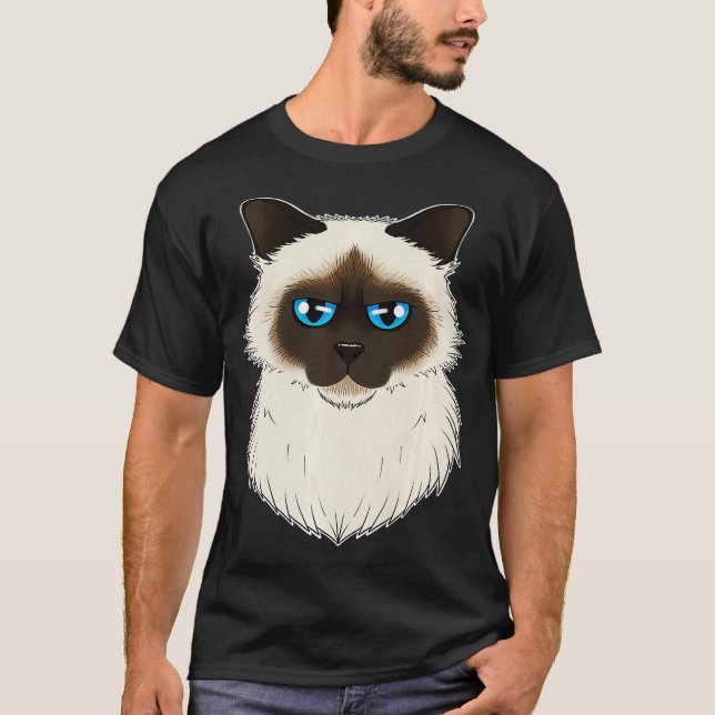 Cat Lover I Cat Face I Birman Cat funny  T-Shirt (Front)