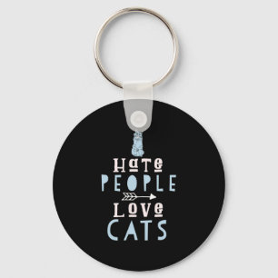 Cat Lover I Love Cats And People Key Ring